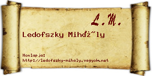 Ledofszky Mihály névjegykártya